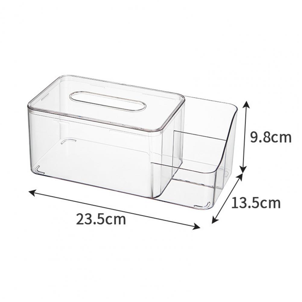 Tissue Holder Transparent Visible 2 Compartment Tissue Case Plastic Desktop Napkin Dispenser Box Living Room Supplies