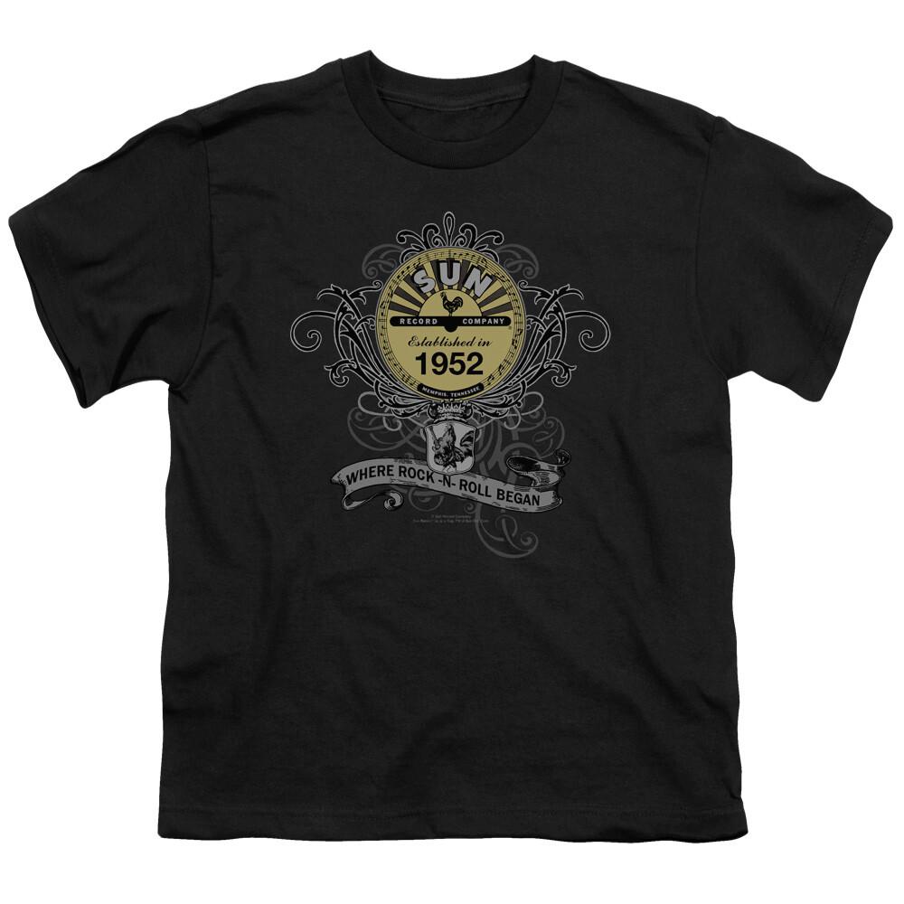 26 Sun Records Rockin Scrolls Kids Youth T Shirt Licensed Music Rock Band Tee Black Unisex T-Shirt M