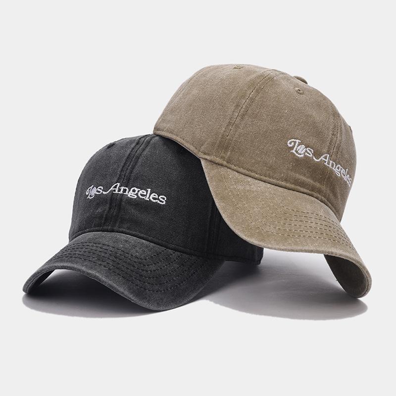 Literary Retro Letter Embroidery Cap Spring and Summer Curved Brim Fashion Soft Top Baseball Cap Couple Sun Hat