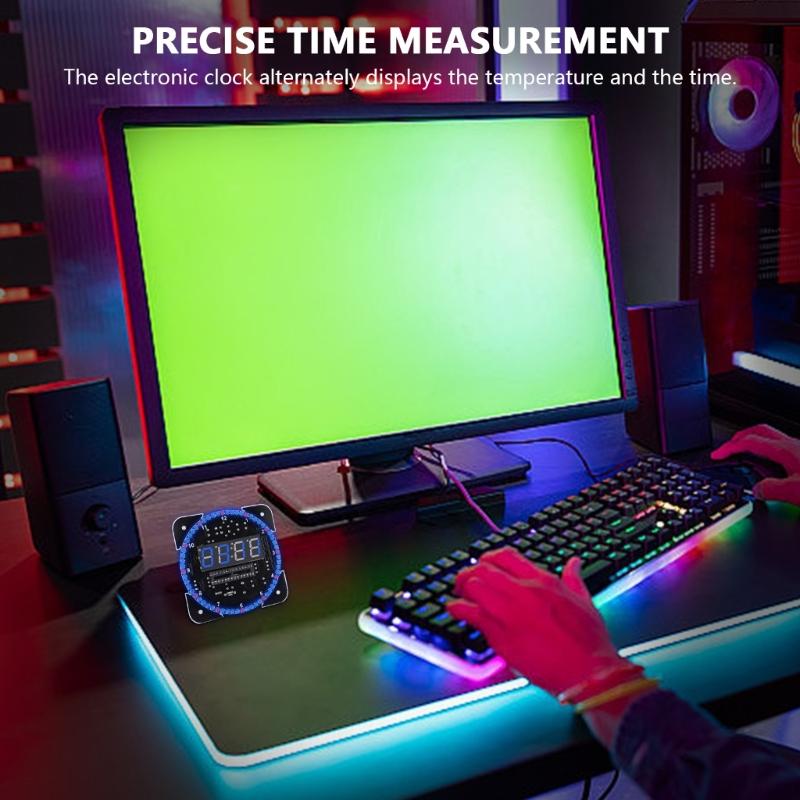 Digital Electronic Clock Soldering Set With Seven Offline Animations And Auto Dimming For Gifts And Workshops