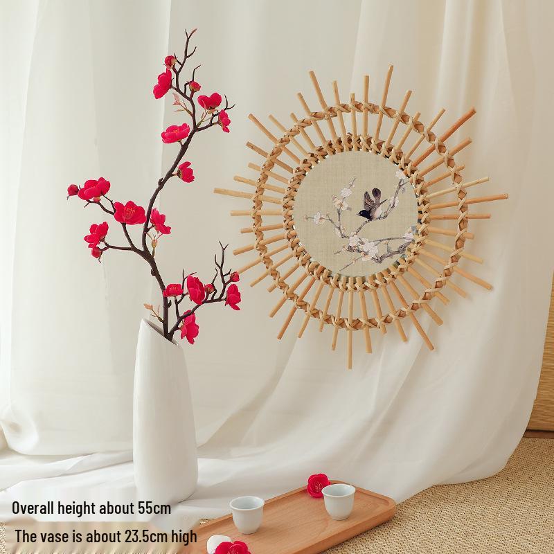 Artificial Plum & Peach Blossom Bonsai: Dried Flower Arrangement for Indoor Decoration