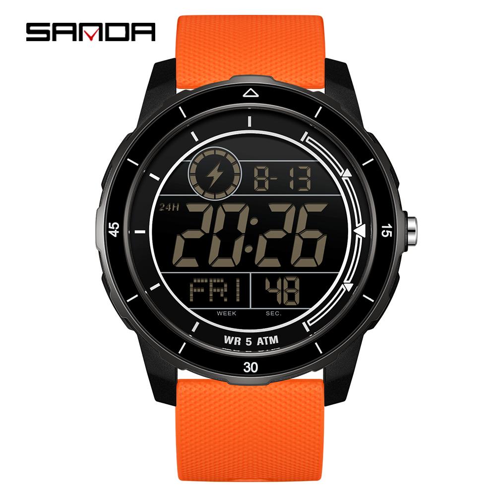 SANDA New 2205 Fashion Student Electronic Watch Countdown Multi Functional Sports Waterproof LED Electronic Digital Watch
