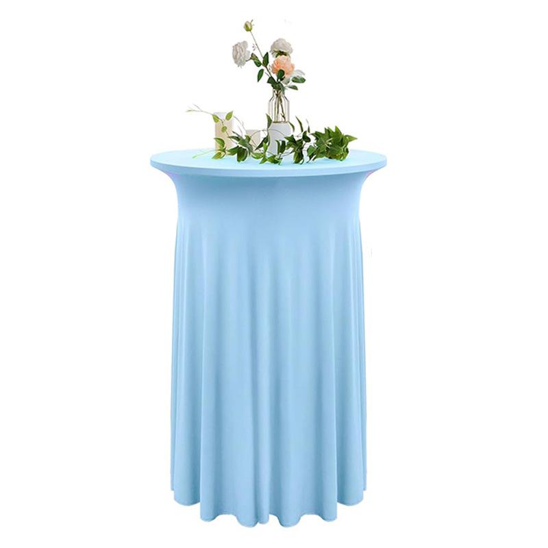 60/80X110Cm Round Spandex Cocktail Tablecloth Skirt Elastic Round Table Cover High Top Table Bar Outdoor Wedding Party Banquet