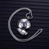 2025 Stylish Men's Retro Football Pendant Necklace with Stainless Steel Chain