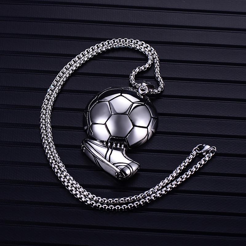 2025 Stylish Men's Retro Football Pendant Necklace with Stainless Steel Chain