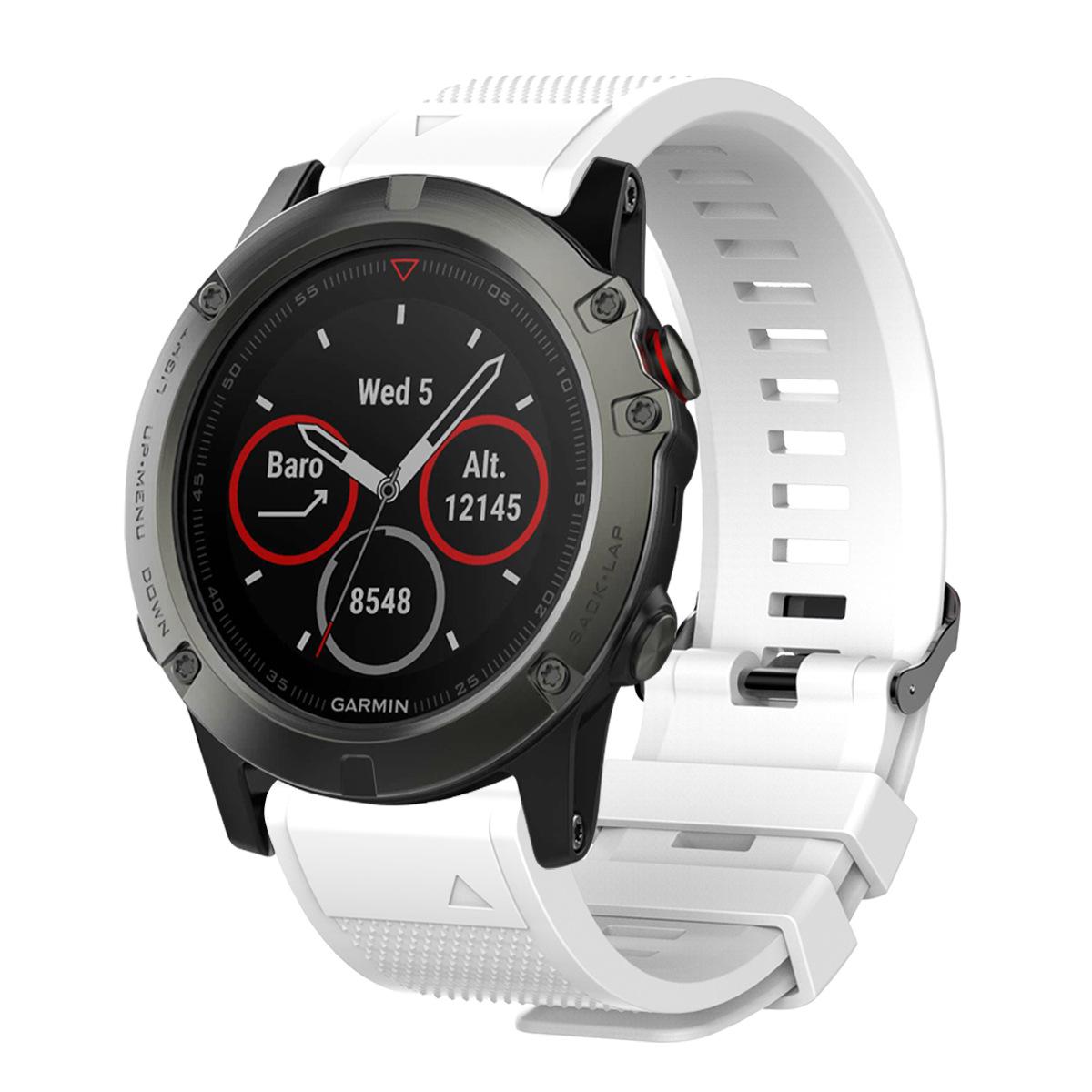 

Силиконовый ремешок для часов Garmin Fenix 7X/5S/6 со быстросъемным креплением 26mm reinforced buckle белый