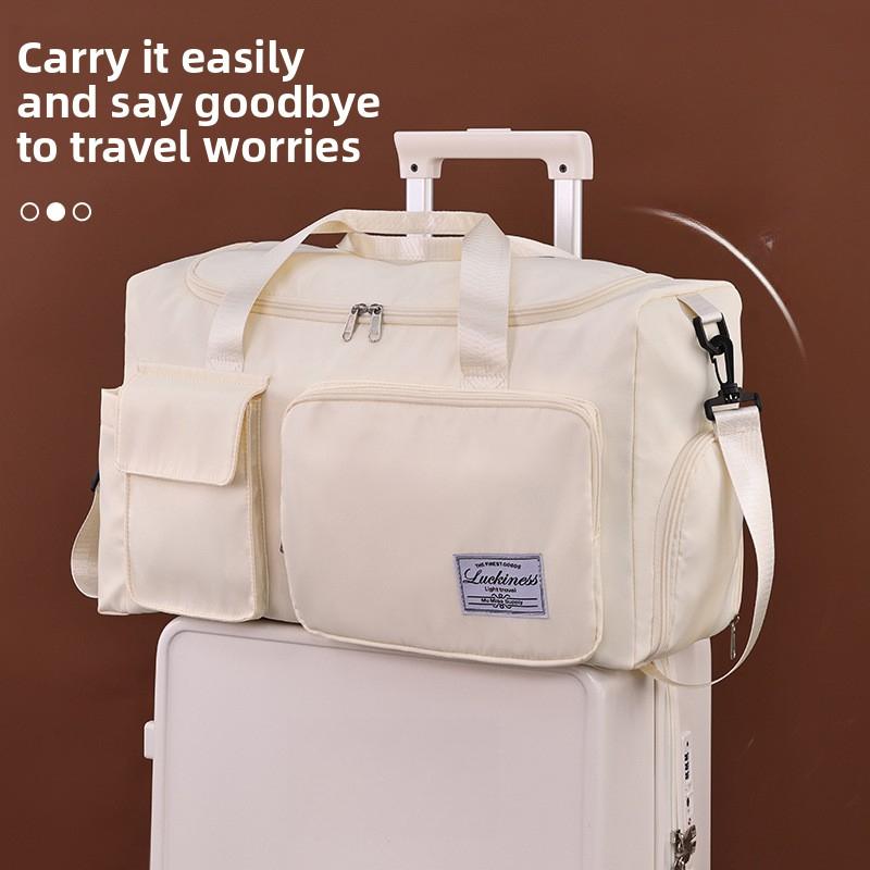 Large Capacity Shoulder Strap Waterproof Luggage Bag Can Be Put On Tie Rod Storage Luggage Bag Travel Bag Multi-layer Storage