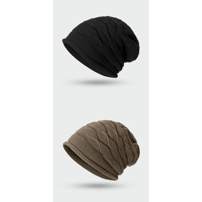 Women S Fall Winter Knit Beanie Warm Rolled Edge Slouch Hat