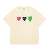 Japanese trendy brand heart-print short-sleeve T-shirt, unisex loose couple's summer casual daily versatile top
