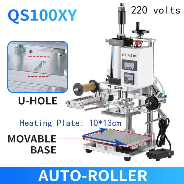 ZONESUN Pneumatische Stanzmaschine Heißpresse Digital Buch Lederbearbeitung Papier Holz Benutzerdefiniertes Logo Prägung Folienzuführer ZS-QS100