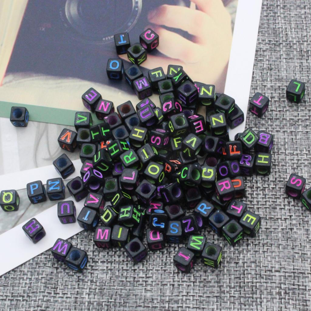 50g/Pack Cubic Alphabet Letter A-Z Loose Beads DIY Necklace Bracelet Finding