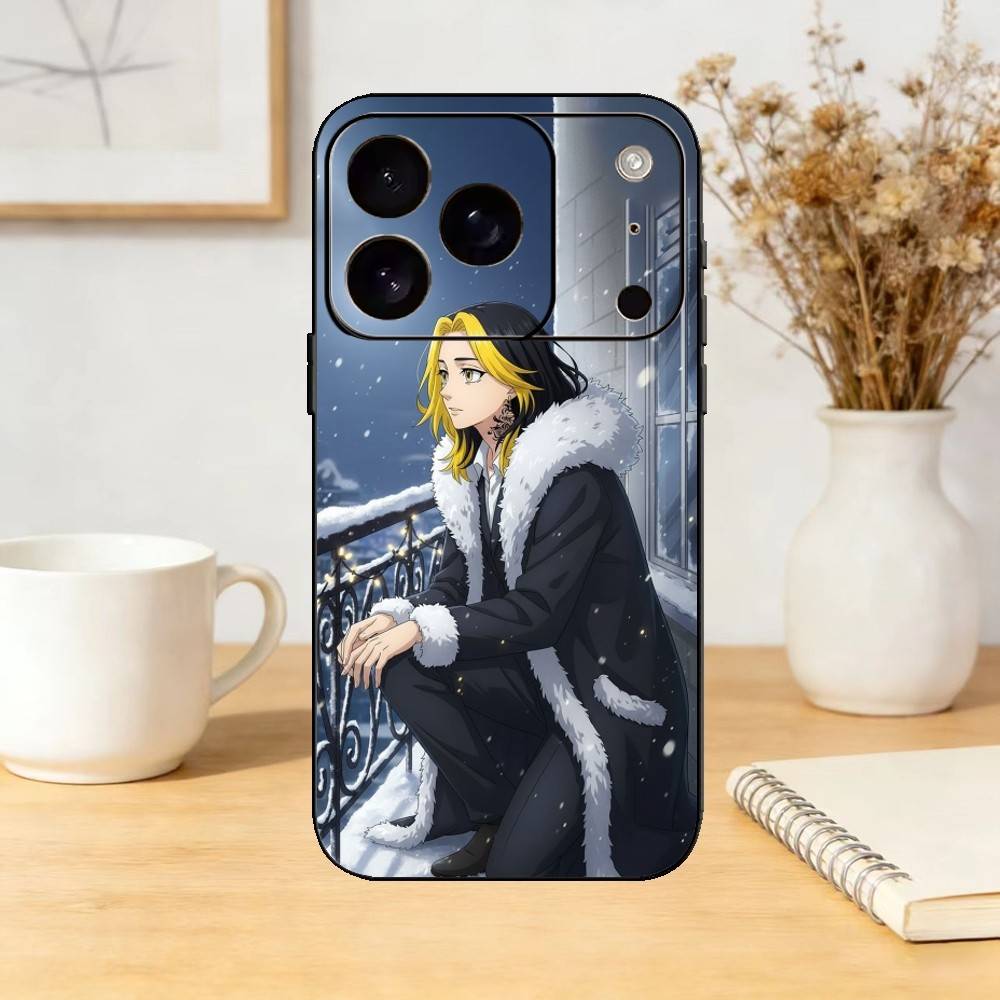K-Kazutora H-Hanemiya Tiger Phone Case For iPhone 17,16,15,14,13,12,11 Plus,Pro Max,SE4Soft Silicone Black Cover