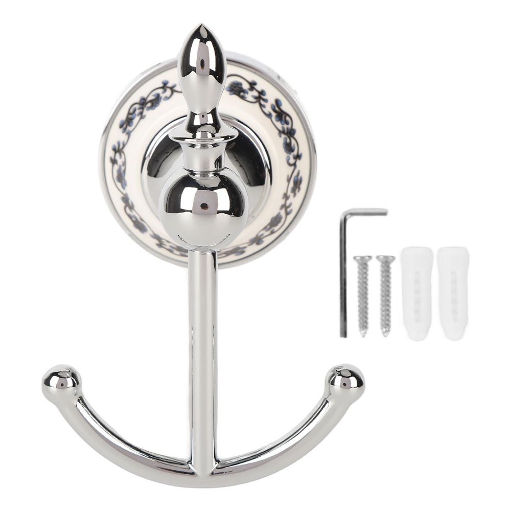 Silver Coat Hook Stainless Steel Ceramic Zinc Alloy Robe Hook Wall Hook Entryway Bathroom Bedroom