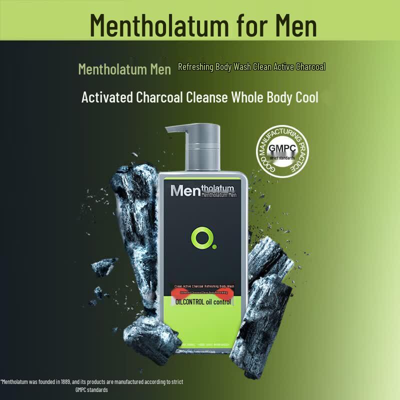 MENTHOLATUM Men's Active Charcoal Deep Cleanse Shower Gel