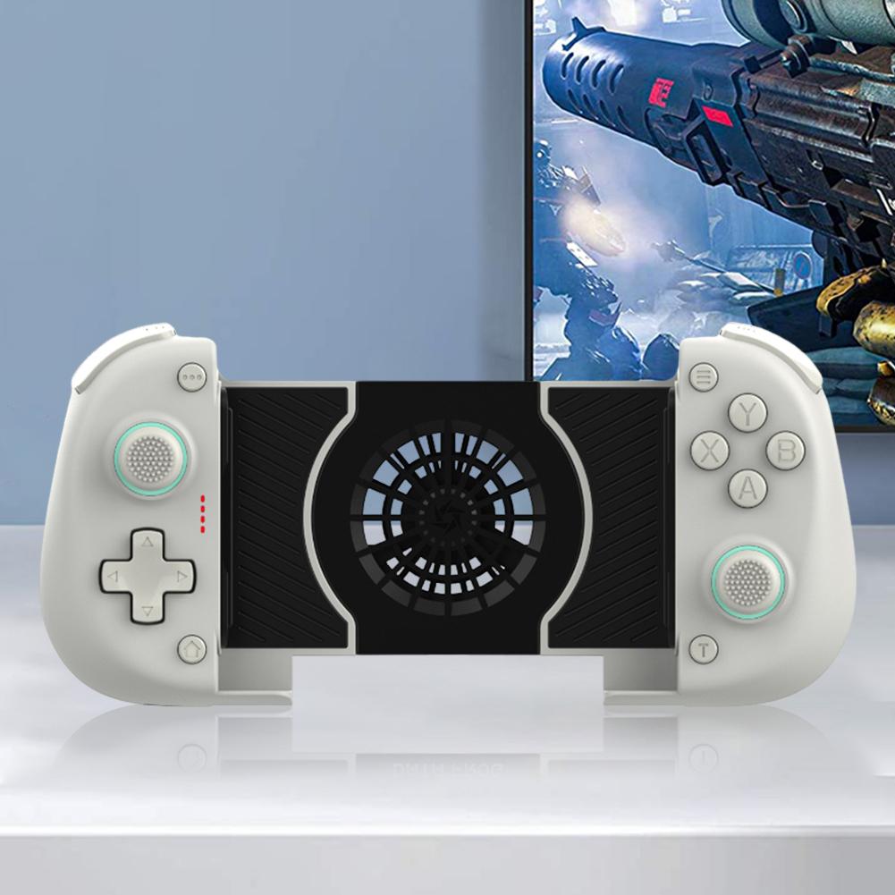 Mobile Phone Gaming Controller Wireless Bluetooth-Compatible Telescopic Gamepad with Cooling Fan for Switch/Android/PC