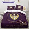 Leeds United Custom Name Pattern Bedding,Quilt Set Quilt Cover Pillowcase Home Birthday Gift(1 * duvet cover + 2 * pillowcase, without core)