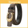 Durable Leather Genuine Belt For Women With Smooth Buckle And Elements Letter