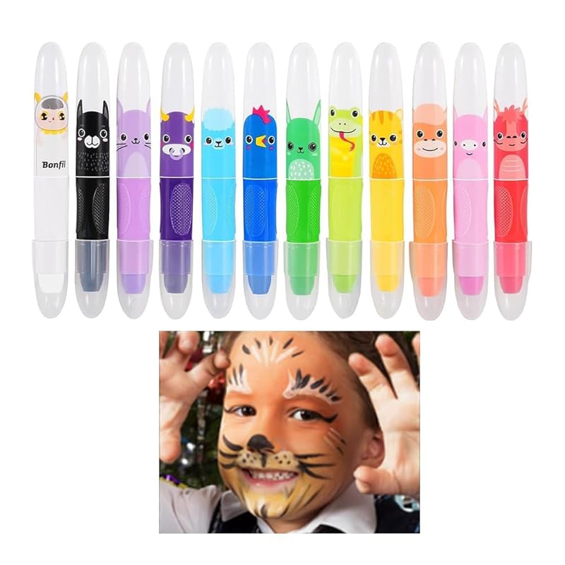 

mefeny face paint body paint 12 colors in total crayon face pen maternity paint Easy washing non-toxic safety Christmas halloween cosplay props event