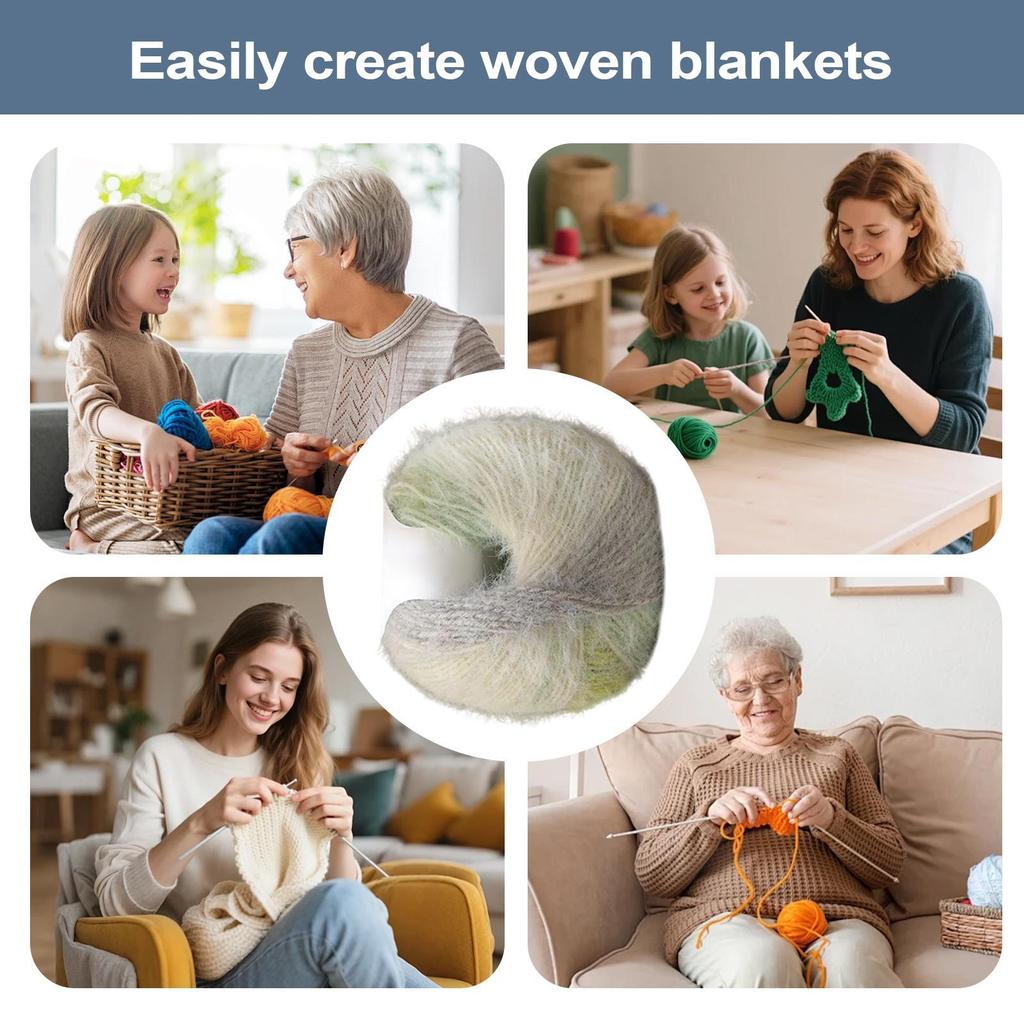 Yarn For Crocheting Wool Acrylic Blend Gradient Thread 2 X 100g Long Pile Beginner Crochet Yarn For Hobbyists Quilting Projects