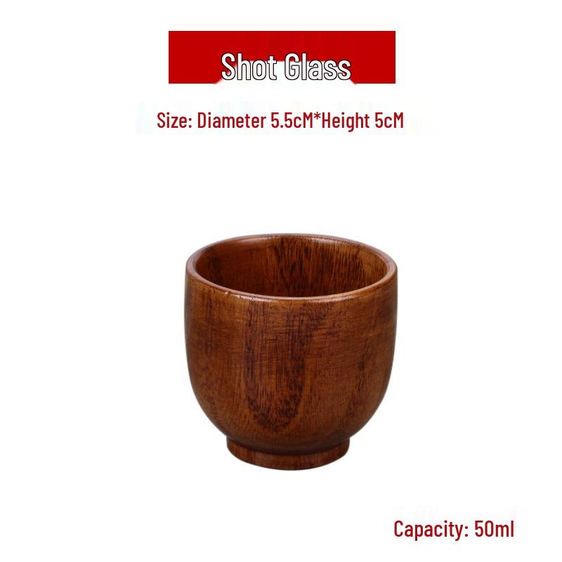 

Японский Зизифус Деревянный Изолированный Бокал для Вина - Маленькая Ретро Дорожная Кружка, Большая Пузатая Чашка для Чая