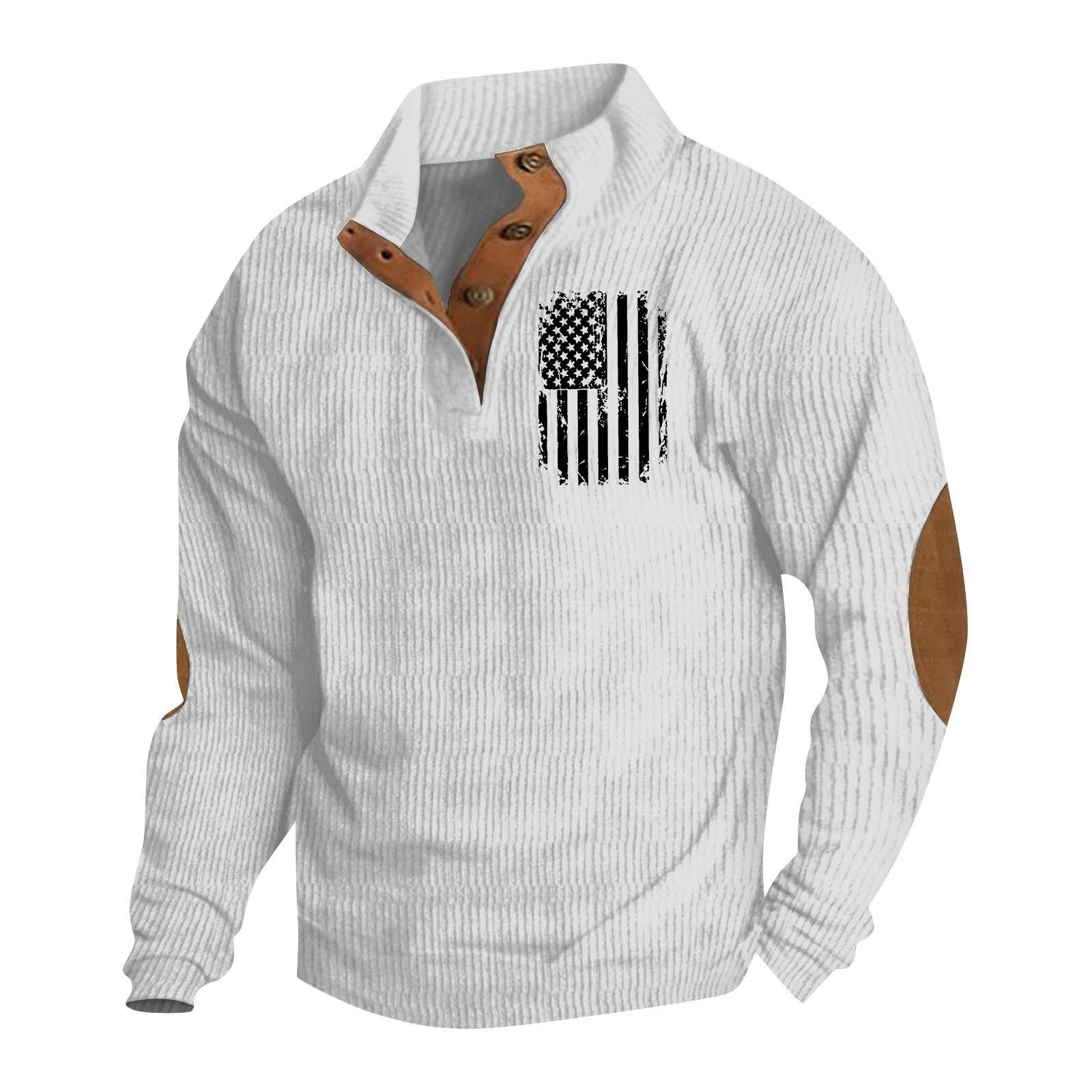 

Весна та чоловічий світшот зі стоячим коміром - це повсякденні светри для активного відпочинку XXL білий