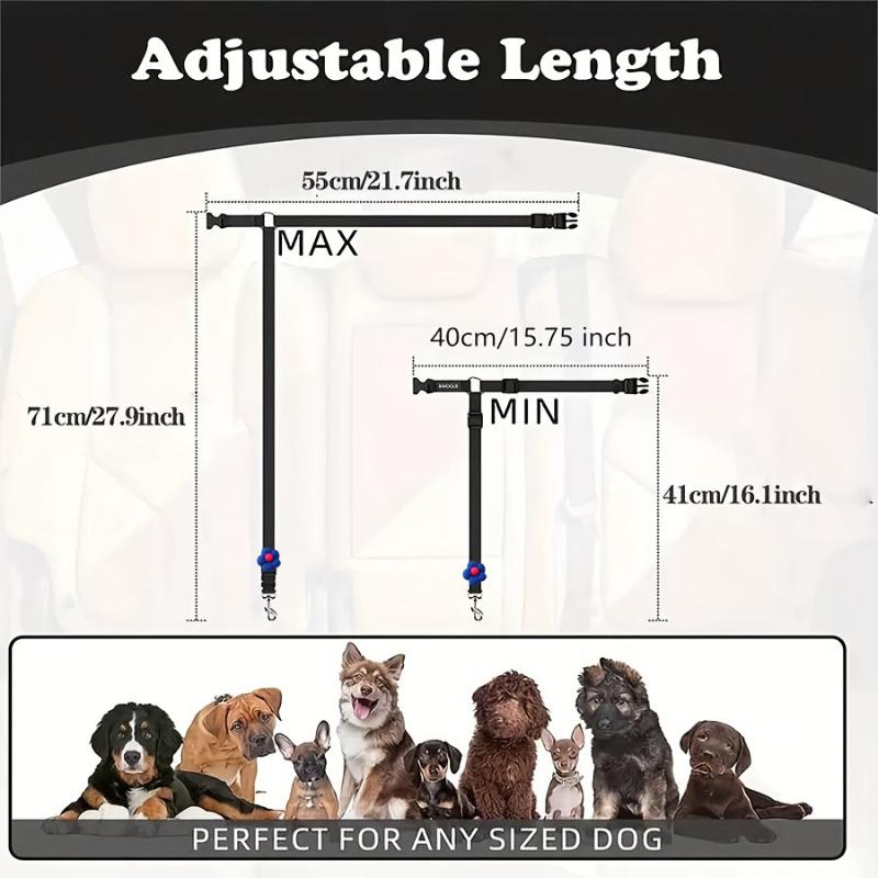 Dog Car Seat Belt Safety Tether Adjustable Pet Harness Restraint for Vehicle Travel Accessory Small Medium Large Dogs Pet Safety