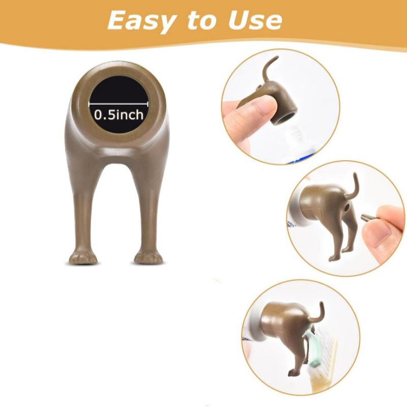 New Dog Butt Toothpaste Sleeve Pooping Toothpaste Cap Vomit Topper Dispenser Cap Animal Funny Gadgets Gift For Friends