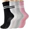 1 Pair Anti Slip Sports Socks Curled Edge Cotton Socks Comfortable Grip Socks for Women