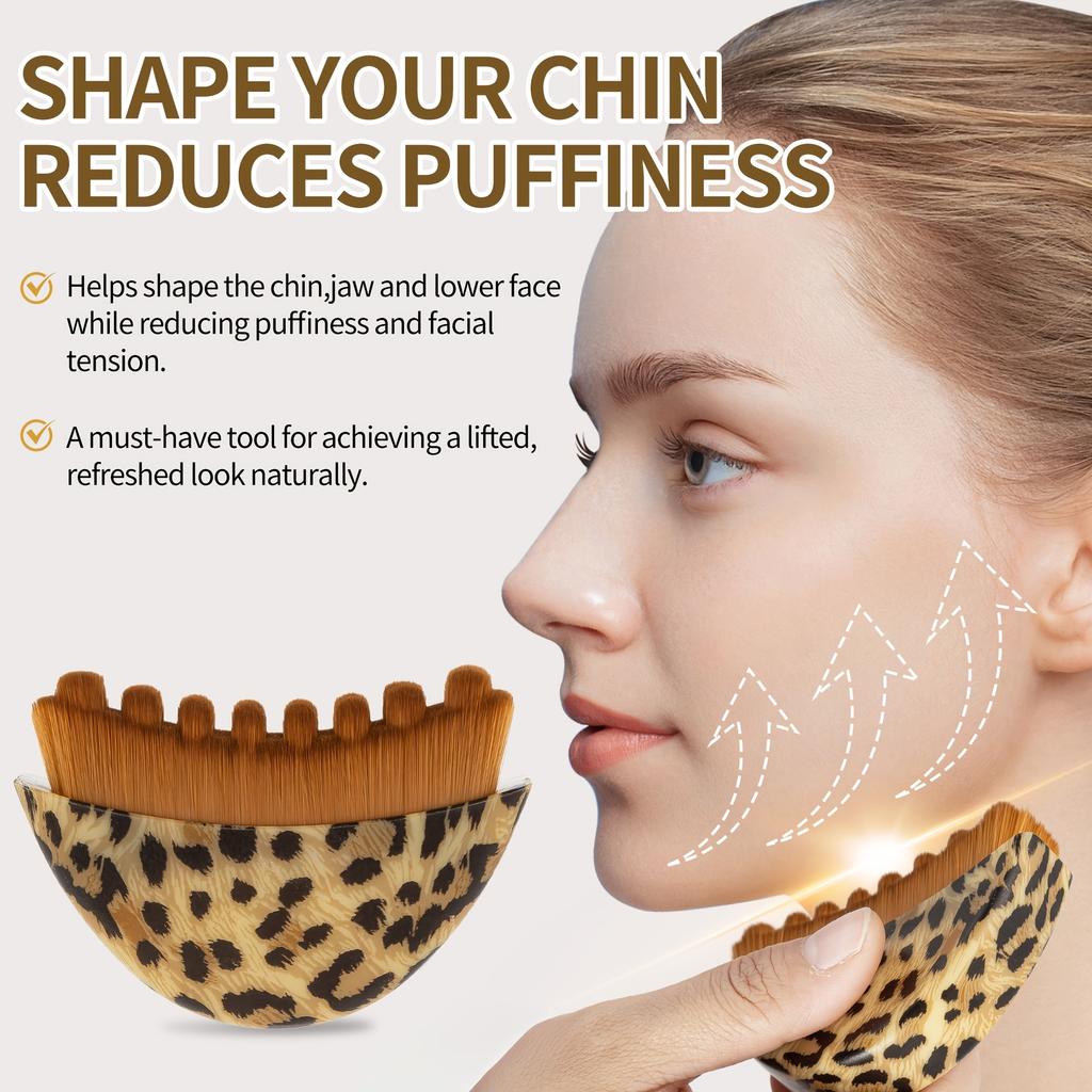 A Crescent-shaped Facial Massage Brush with a Contour-hugging Curve. Its Dual-textured Surface, Featuring Soft Bristles On One Side