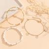 3pcs Shell Starfish Beaded Ankle Bracelet Ocean Style Women'S Anklets Bracelet Seashell White Round Bead Multi-Strand Anklet Set Glass Material