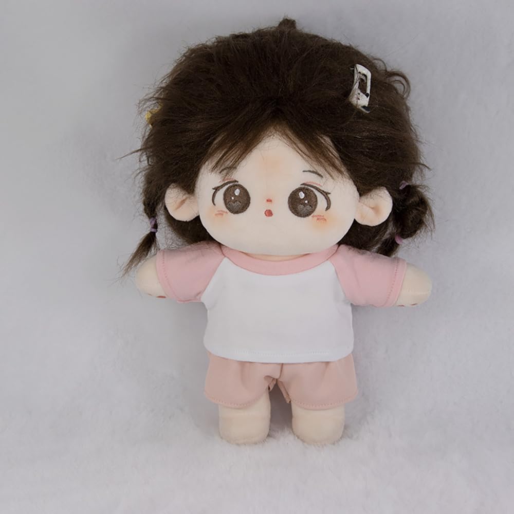 Niannyyhouse 10cm, 15cm, 20cm Plush Clothes, Color Block T-Shirt, Bottoms, Dress-Up, Cotton Doll, Accessories (A3, 20cm)