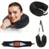 Multifunctional U-Shaped Travel Pillow with Inflatable Design, Plush Cover, and Storage Bag.