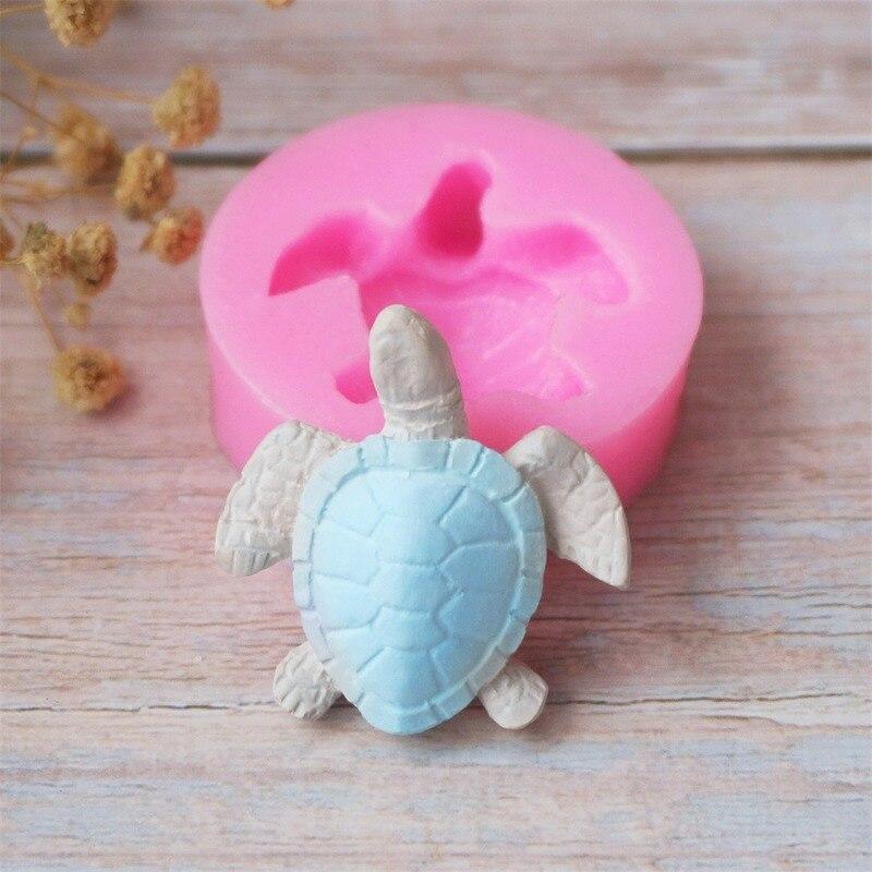 Cartoon Animal Turtle Shape Silicone Mold Diy Fondant Chocolate Cupcake Decor Baking Tools for Candle Soap Clay Mould