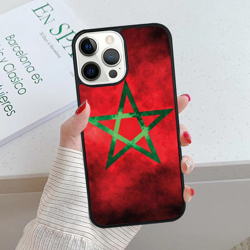 Marokko Flagge Wappen Handyhülle cover Für iPhone 17 Air 15 16 16e 14 13 12 11 Pro Max Hülle Für Apple PLUS fundas