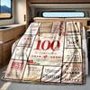 Queen 100 Years Awesome Birthday Blanket Personalized Name Soft Comfortable Stylish Blanket Car Blanket Perfect For Travel Camping Outdoor Home