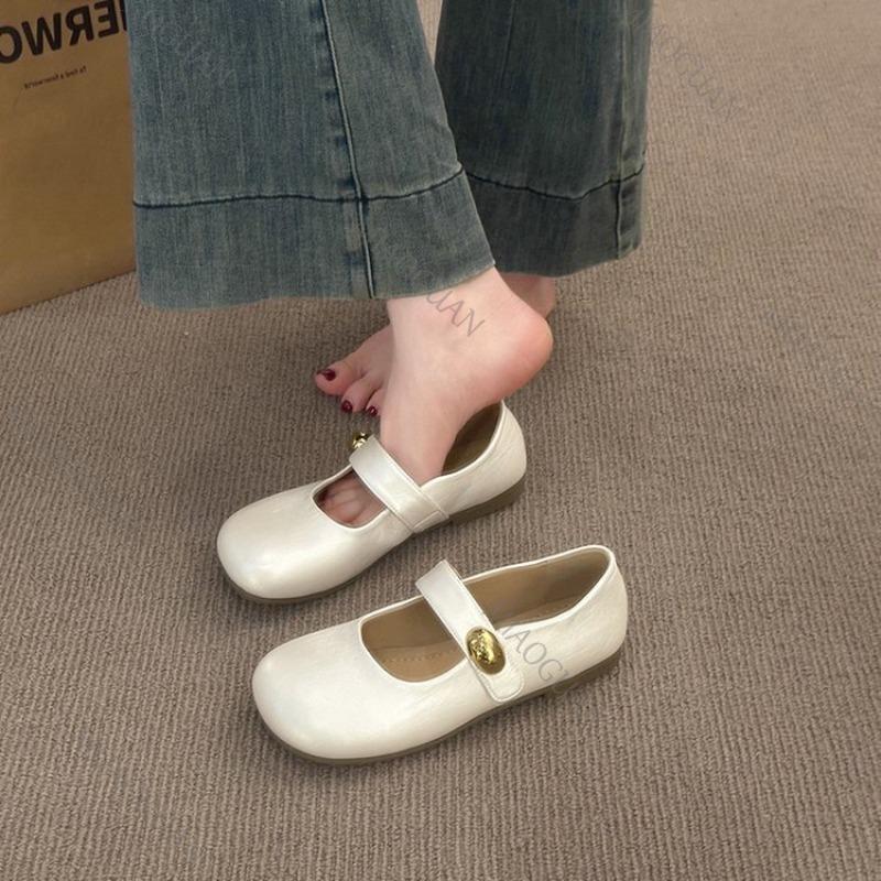 Fashion New Spring Aututmn Flat Mary Jane Women's Shoes Round Head Shallow Mouth Casual Shoes for Women Slip on Solid Soft Bottom Flats
