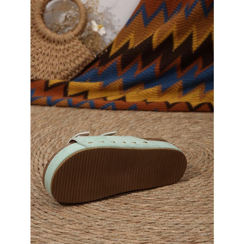 New Spring Summer Women's Plus Size Chunky Sole Birkenstock Style Rivet Metal Buckle Strap Beach Slide Sandals