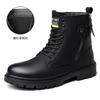 Men's shoes Martin boots Men's British style high-top locomotive boots Winter velvet knight mid-top leather boots 2025