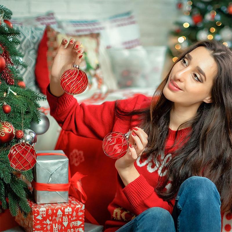 6CM Weihnachtsdekoration Bruchsichere Weihnachtskugeln Weihnachtsbaum Hängeanhänger für Heimpartydekor Neujahrsgeschenk Navidad