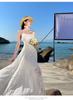 2026 Summer New Holiday Style Lace Splicing Big Swing Skirt Seaside Photo Wedding Bridesmaid Skirt