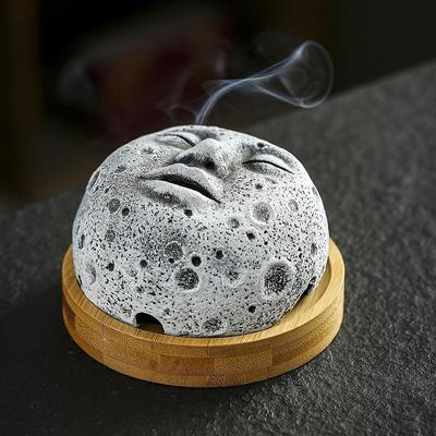 Incense Burner Desktop Ornament Collectible Ideal Gift Moon Holder Home Decoration for