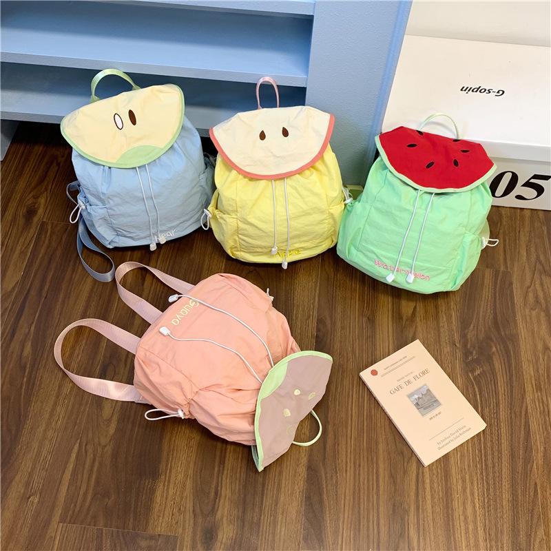 Schoolbag Korean Cute Fruit Backpack Female 1011 New Student Backpacking Travel Light Cute Large Capacity Schoolbag
