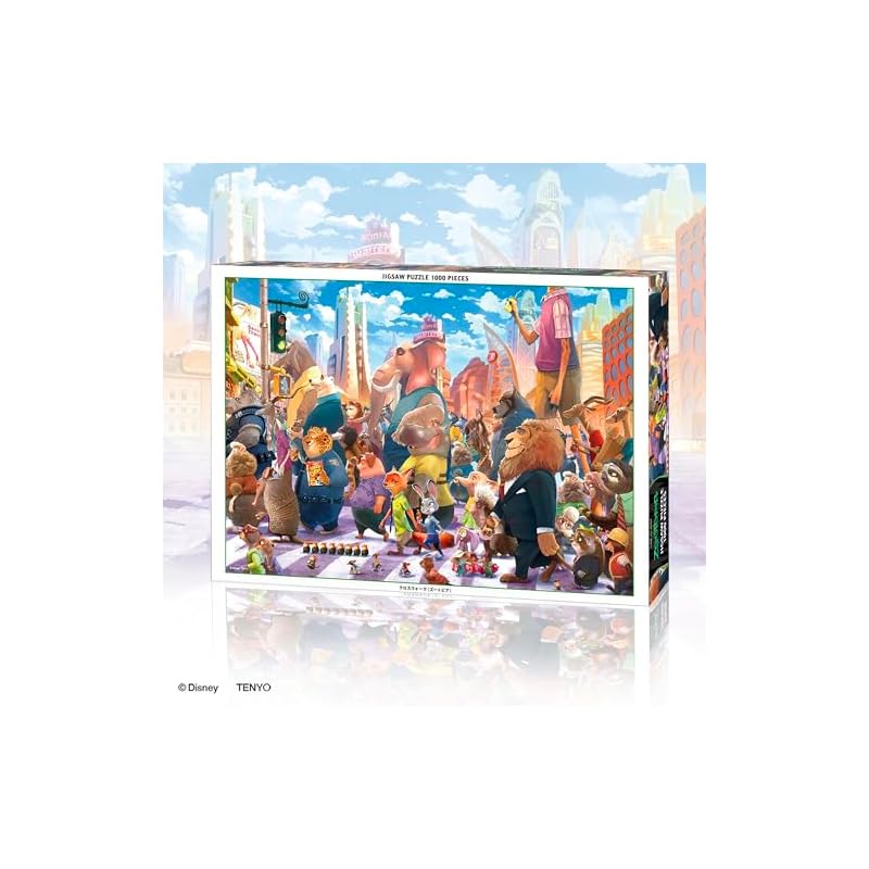 Tenyo [Made in Japan] 1000-piece jigsaw puzzle, Disney Crosswalk (Zootopia) (51x73.5cm) D-1000-904, includes glue, spatula, and service card.