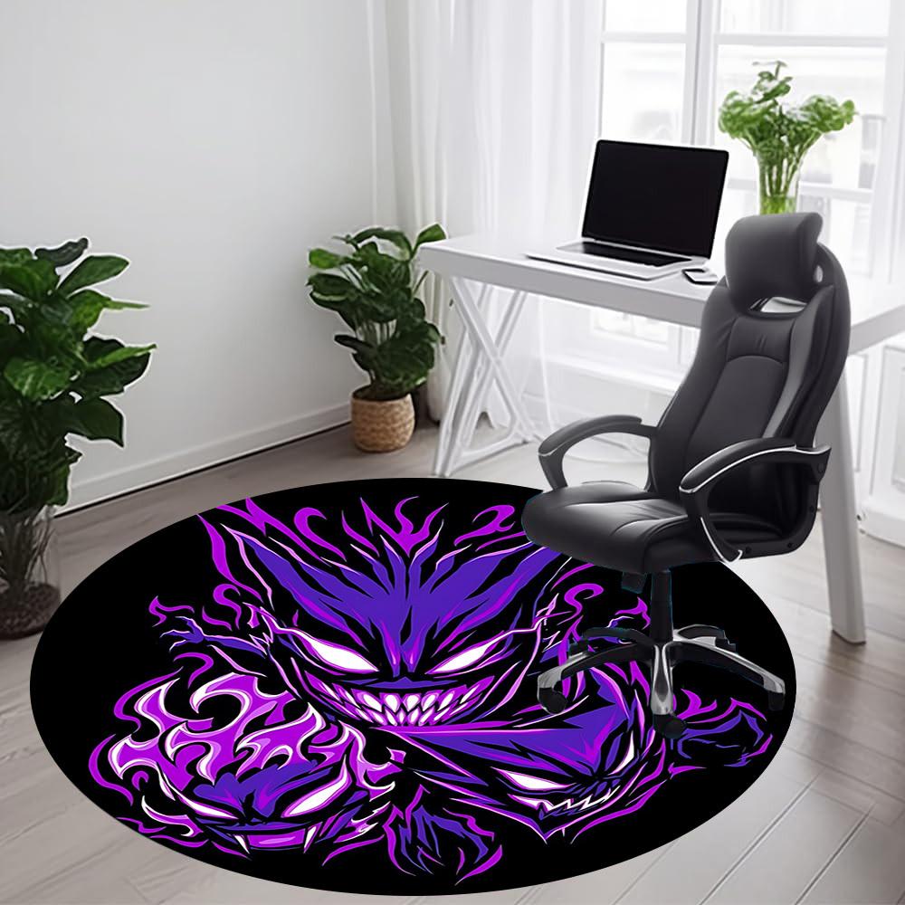 1pc Evil Spirit Office Round Area Rug, Under Office Chairs Bedroom Living Room Home Decor, Room Deco