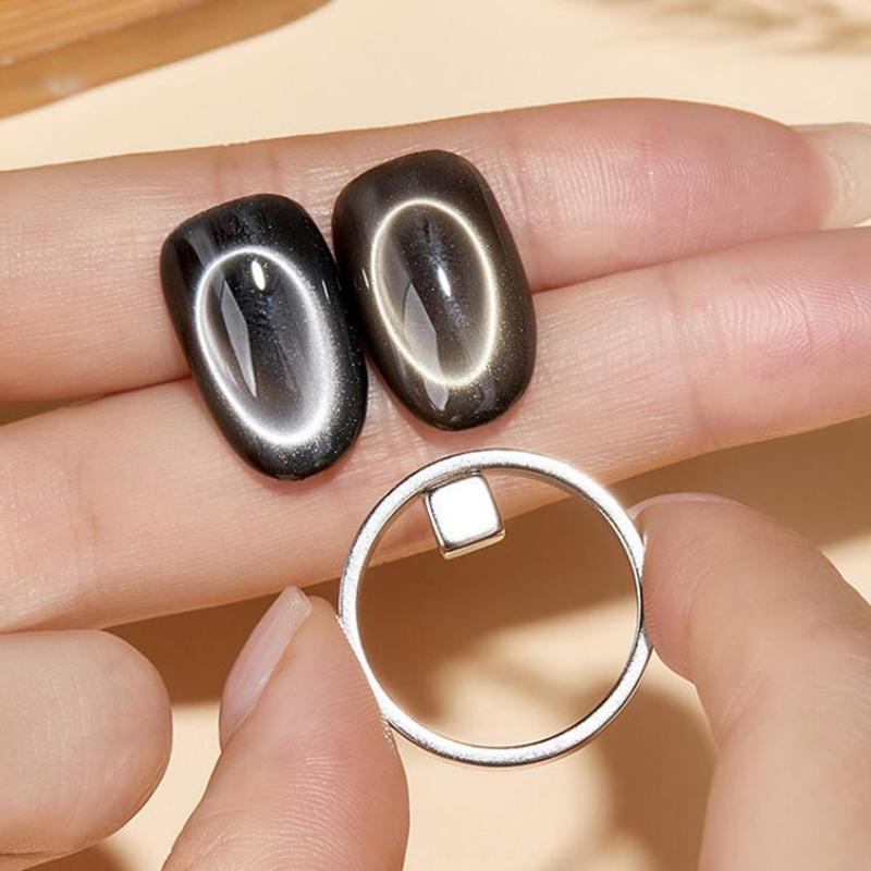 Nail Art Cat'S Eye Magnet Tool Hollow Ring-Shaped Glass Bead Cat Eye Magnetic Nail Art Effect Magnetic Gel Polish Manicure Tools