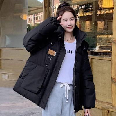 Cotton Clothing Women's Bread Clothing Short Autumn Winter Jacket Thickened Hooded Light and Warm