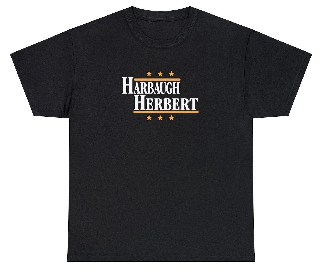 Harbaugh & Herbert 24 T Shirt Funny Chargers NFL Fan Parody Political Meme Tee 2XL