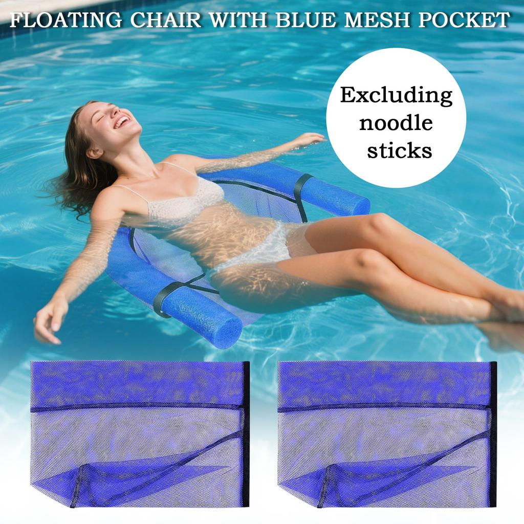 1 Stück Poolseitige Schwimmstühle, Blaues Netz, Poolparty Wasserspaß Entspannungsliegen (Nudeln nicht enthalten)