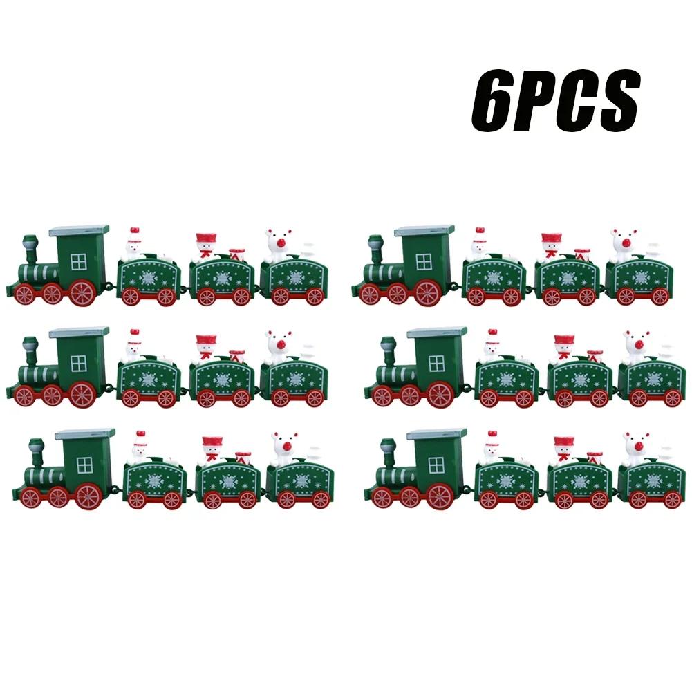 1-10PCS Christmas Train Decoration Mini Train Ornament Hanging Christmas Tree Decor Kids Gift Cake Topper Holiday Home Display