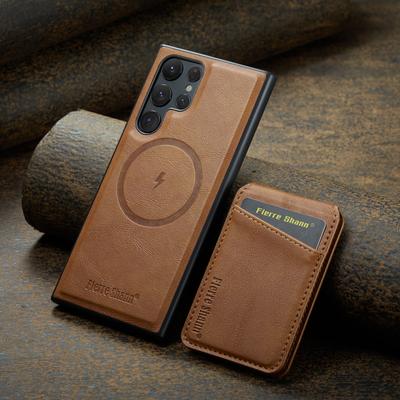 2 In 1 Cards Solt Wallet Leather RFID Wireless Charging Magnetic Case For Samsung Galaxy S24 Ultra S23 Plus S22 Kickstand Cover